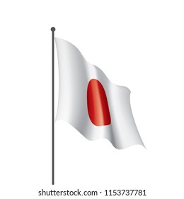 Japan flag, vector illustration on a white background