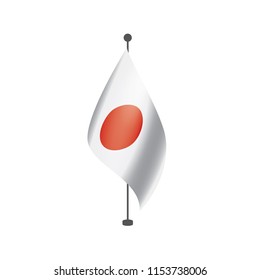 Japan flag, vector illustration on a white background