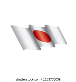 Japan flag, vector illustration on a white background