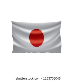 Japan flag, vector illustration on a white background