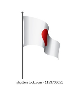 Japan flag, vector illustration on a white background