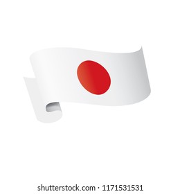 Japan flag, vector illustration on a white background