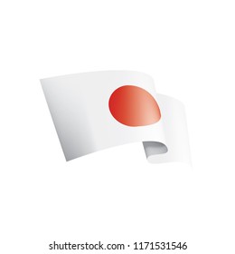 Japan flag, vector illustration on a white background