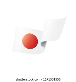Japan flag, vector illustration on a white background