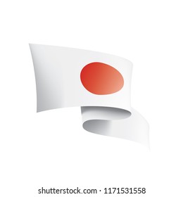 Japan flag, vector illustration on a white background
