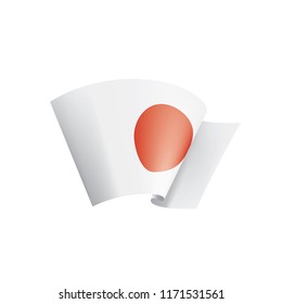 Japan flag, vector illustration on a white background