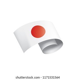 Japan flag, vector illustration on a white background