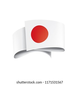 Japan flag, vector illustration on a white background