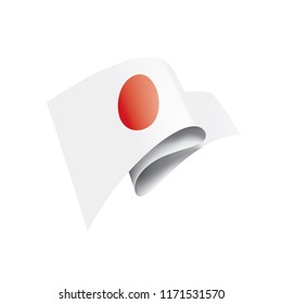 Japan flag, vector illustration on a white background