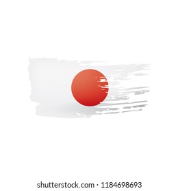 Japan flag, vector illustration on a white background.