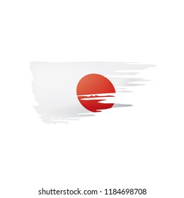 Japan flag, vector illustration on a white background.