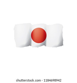 Japan flag, vector illustration on a white background.