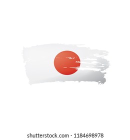 Japan flag, vector illustration on a white background.