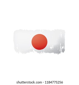 Japan flag, vector illustration on a white background.