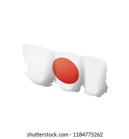 Japan flag, vector illustration on a white background.