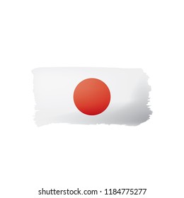 Japan flag, vector illustration on a white background.