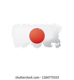 Japan flag, vector illustration on a white background.