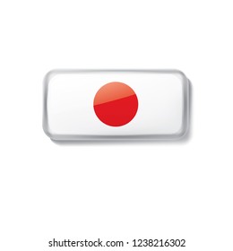 Japan flag, vector illustration on a white background
