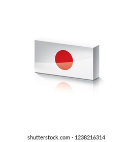 Japan flag, vector illustration on a white background