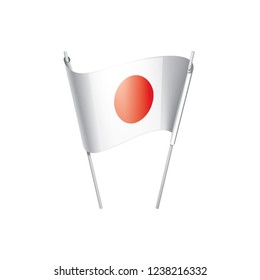 Japan flag, vector illustration on a white background