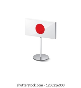 Japan flag, vector illustration on a white background