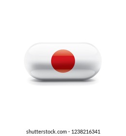 Japan flag, vector illustration on a white background