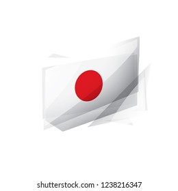 Japan flag, vector illustration on a white background