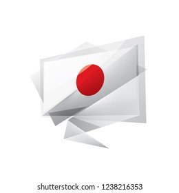 Japan flag, vector illustration on a white background