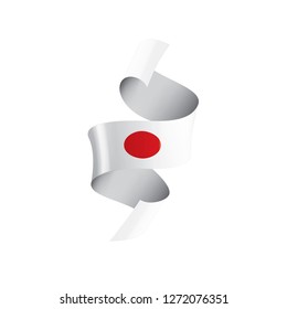 Japan flag, vector illustration on a white background