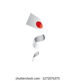Japan flag, vector illustration on a white background