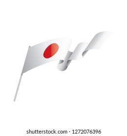 Japan flag, vector illustration on a white background
