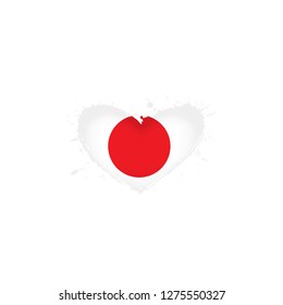 Japan flag, vector illustration on a white background