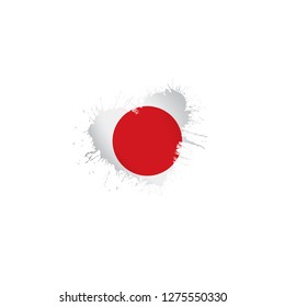 Japan flag, vector illustration on a white background