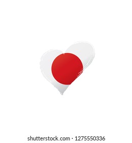 Japan flag, vector illustration on a white background