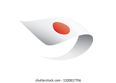Japan flag, vector illustration on a white background