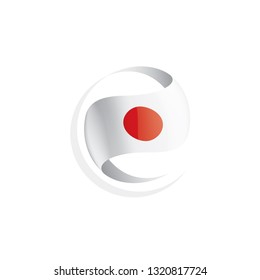 Japan flag, vector illustration on a white background