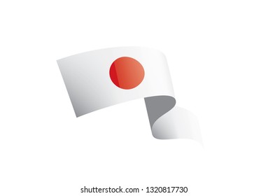 Japan flag, vector illustration on a white background