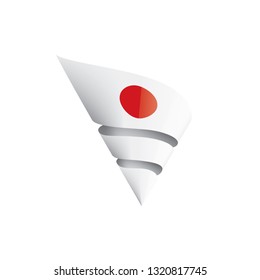 Japan flag, vector illustration on a white background