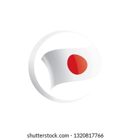 Japan flag, vector illustration on a white background