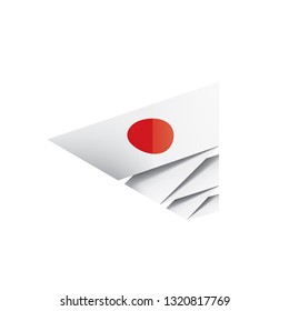 Japan flag, vector illustration on a white background