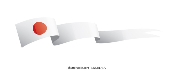 Japan flag, vector illustration on a white background