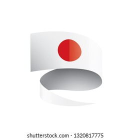Japan flag, vector illustration on a white background