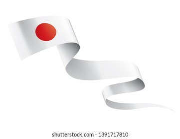 Japan flag, vector illustration on a white background