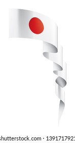 Japan flag, vector illustration on a white background