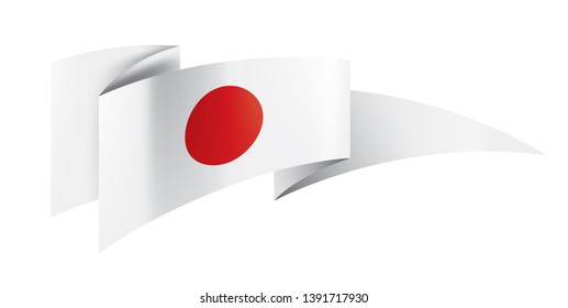 Japan flag, vector illustration on a white background