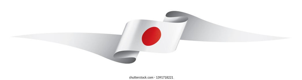 Japan flag, vector illustration on a white background