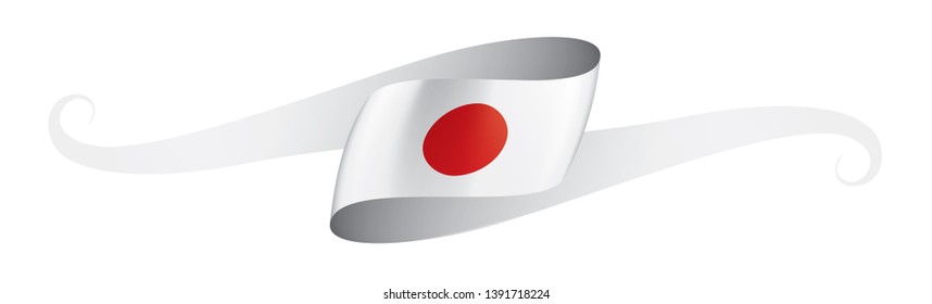 Japan flag, vector illustration on a white background