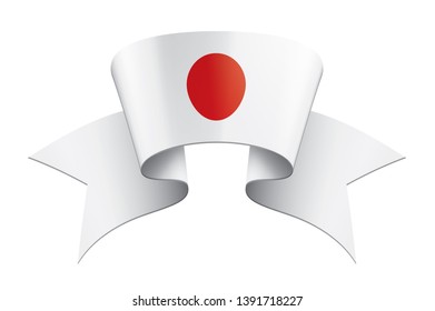 Japan flag, vector illustration on a white background