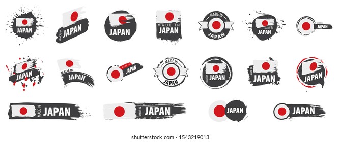 Japan flag, vector illustration on a white background