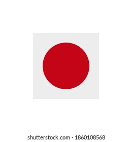 Japan flag vector square icon - illustration. Flag of Japan. Abstract concept, icon, square, button